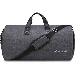 👑 Men Women Black Convertible Garment Duffel Bag 2-in-1 Carry On